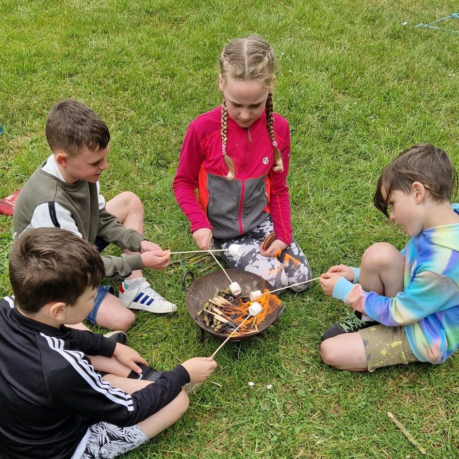 Bushcraft Skills and Fire-Making Activities for Young People | ROAM CIC Young people learning bushcraft skills and building small campfires outdoors.